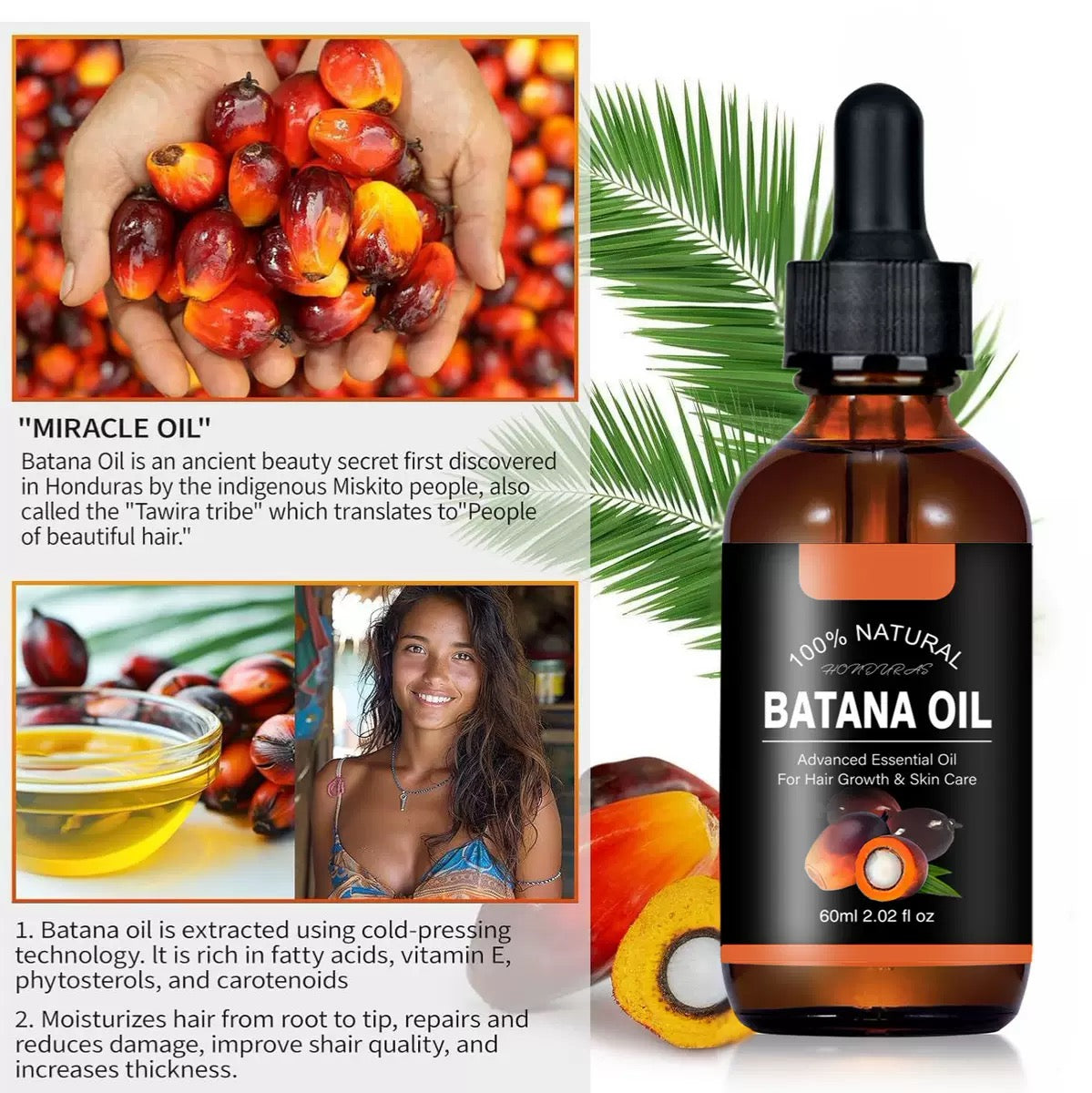 60ml Organic Bhatana Hair Oil – Nourish, Strengthen & Shine